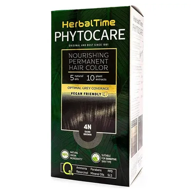 Immagine prodotto di Herbal Time Phytocare colore permanente per capelli naturale Vegan 4N castano scuro 130 ml