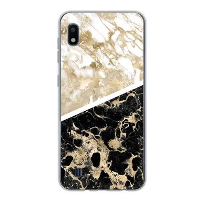 Produktbild von MuchoWow® Handyhülle Schutzhülle Hülle für Samsung Galaxy A10 Marmor - Schwarz und Gold - Schick Silikon Softcase Handy Hülle - Schutzhülle