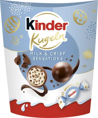 Produktbild von Ferrero Kinder Kugeln Ostern Milk and Crispy Schokoladenkugeln 90g