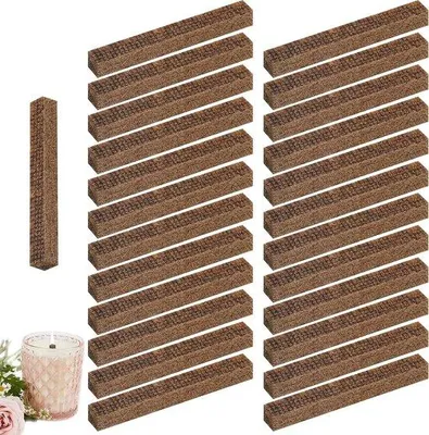 Image de Bougeoirs en bois réglables avec socle en métal - Lot de 10 - 1 x 1 x 9 cm