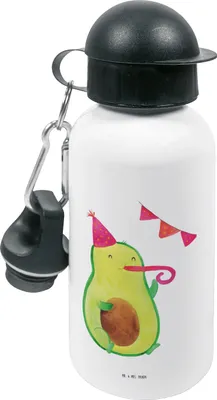 Produktbild von Mr. & Mrs. Panda Wasserflasche Avocado Party - Weiß - Geschenk, Happy Birthday, Sportflasche, Trinkflasche Kinder, Geburtstag, für den Kindergarten, Kinderflasche