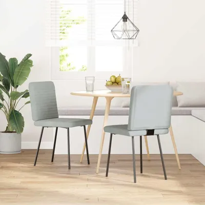 Produktbild von vidaXL Esszimmerstühle 2 Stk. Hellgrau Samt