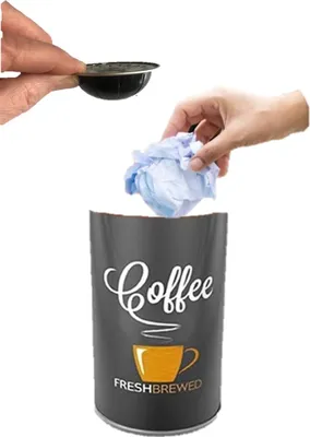 Produktbild von Tisch Abfallbehälter ohne Deckel mit Ø 8,5 x 9 cm, 0.5 Liter Tischreste-Mülleimer