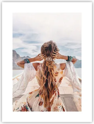 Produktbild von Poster - Poster ohne Rahmen - Frau Boot Rücken - 30x40 cm - Wand Bild - Wanddeko - Wandbilder - Kunstposter - Wandposter - Bilder - Kunstdruck - Wanddekoration - Wandbild - P2XPA30x40-5059