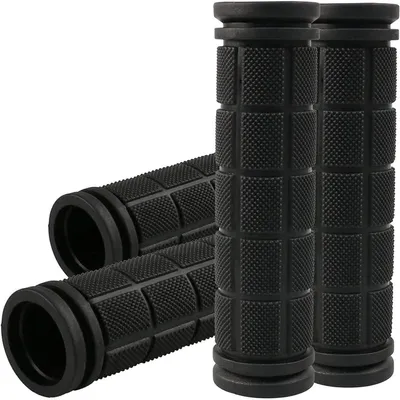 Immagine prodotto di Impugnature ergonomiche per manubrio bicicletta, diametro 22,2 mm, lunghezza 120 mm, antiscivolo, in gomma nera, set da 2