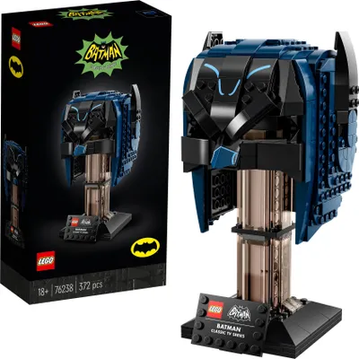 Produktbild von LEGO 76238 DC Batman Maske aus dem TV-Klassiker, Helm-Bauset für Erwachsene, Sammlerstück, tolles Geschenk