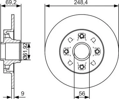 Image de Disque De Frein Citroën Arrière C3/C4/Ds3 06-17 Sans Roulement