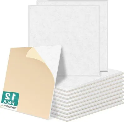Produktbild von Famanu Akustikplatten 30 x 30 cm - weiß - Wanddekoration und Schallschutz - 12 Stück