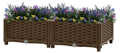 Produktbild von Hochbeet 80x40x23 cm aus Polypropylen, Palettenrahmen, Hochteich, Gemüsebeet, Kräuterregal für Balkon, Blumenbeet, Kräuterspirale, Tomatenbeet, Pflanzhochbeet