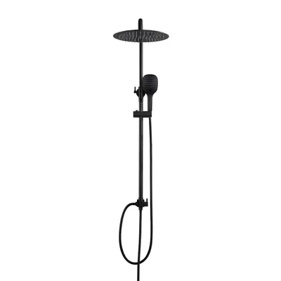 Immagine prodotto di JOHO Colonna Doccia Nero Opaco in Acciaio Inox Set doccia a Pioggia con Soffione e Doccetta (D20cm)