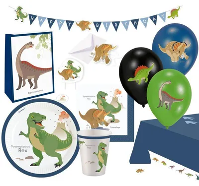 Produktbild von Partyset Dinosaur 61 Teile