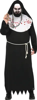 Produktbild von Halloween Zombie Mönch Kostüm Unheimliches Kloster Abenteuer Sakraler Schauer Blutiger Pater Gespenstisches Priester Gothic Nonne Mystisches Abtei Ritual Dunkles Klosterleben, Größe: 54 - 56 (XL) Farbe: Weiß