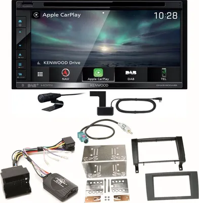 Produktbild von Kenwood DNX-5190DABS Navi CarPlay USB CD Einbauset für Mercedes SLK R171 ab 2008