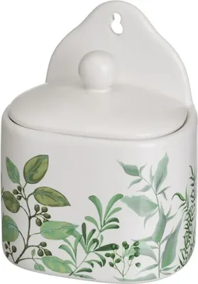 Zdjęcie produktu dla HowHomely | Pojemnik na sól - Ceramiczny pojemnik na sól - 500 ml - wykonany z kamionki - Rustykalny