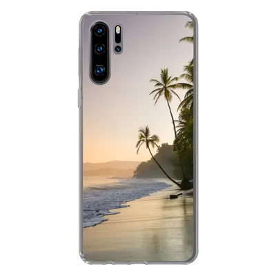 Produktbild von MuchoWow® Handyhülle Schutzhülle Hülle für Huawei P30 Pro Strand - Sonnenuntergang - Tropisch Silikon Softcase Handy Hülle - Schutzdeckel