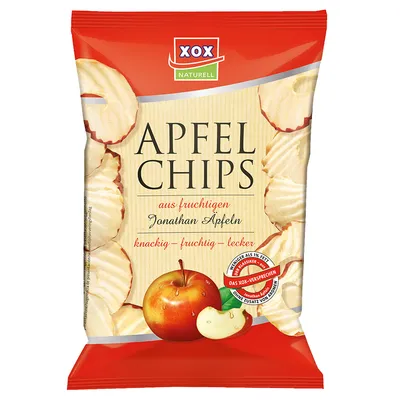 Produktbild von XOX Apfelchips knusprig fruchtig und ideal fuer den Snackmoment 40g