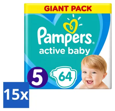 Produktbild von 15 x Pampers Active Baby Windeln Größe 5 (11-16 kg) - Vorteilspackung - 15 Stücke