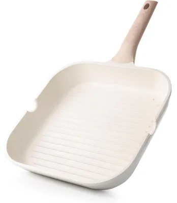 Immagine prodotto di Padella quadrata antiaderente da 28 cm, adatta per induzione, priva di , colore bianco