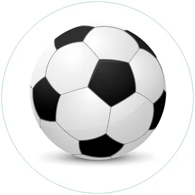 Produktbild von Wallario Premium Glasbild, freischwebende Optik, kräftige Farben, rund 50cm Durchmesser, Motiv Fußball klassisch vor weißem Hintergrund