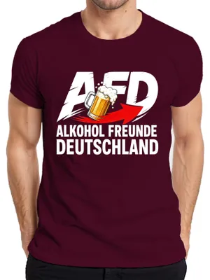 Produktbild von AFD Alkohol Freunde Deutschland Bier Parodie Statement Sarkasmus Herren T-Shirt, Burgundy, M