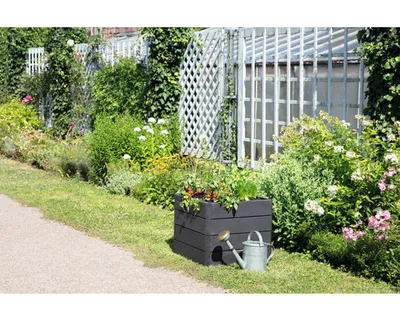 Produktbild von Hochbeet klassisch GARANTIA ERGO Quadro S 50 inkl. Flora-Wassersparsystem 60 x 60 x 50 cm wood