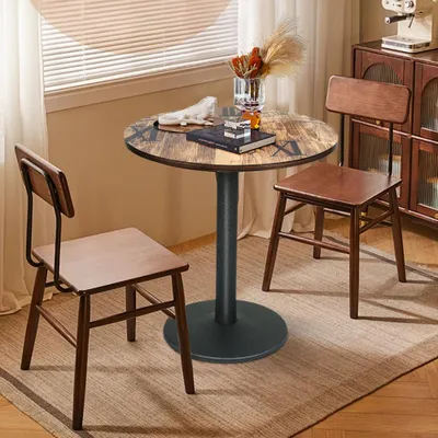 Produktbild von Runder Esstisch Für 2-4 Person,Klein Küchentisch Esszimmertisch mit Holzplatte & Metallbein für Cafés,Bistros Terrassen,70x70x72cm Hotelqualität