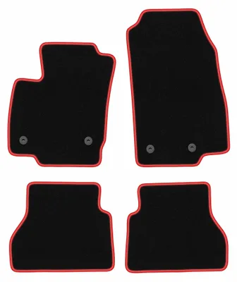 Productafbeelding van Velours automatten voor Ford B-MAX 2012-2017 (MPV) – 4-delig, zwart/rood, op maat – Wielganizator CARLUX