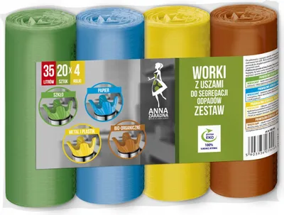 Obrázok produktu pre AZ prepravné vrecia s uškami na separovanie odpadu SET 35L 4x20ks