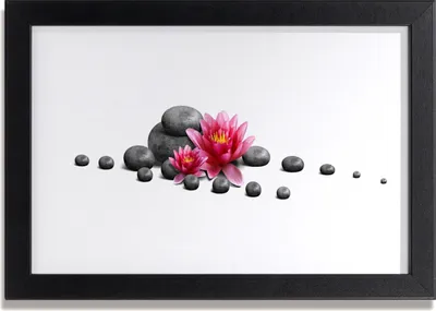 Produktbild von Bild 30x20 MDF-Rahmen Wandkunst Lotus Flower Zen Spa