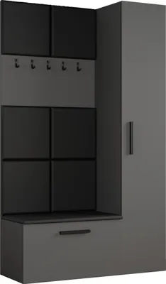 Produktbild von Masseno Garderobe-Set MODULO 120,6/204/40 cm Modern Garderobenschrank Grau