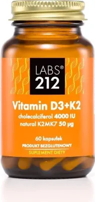 Produktbild von LABS212 Vitamin D3+K2 (Vitamin D3, K2MK7) 60 pflanzliche Kapseln