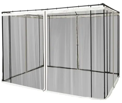 Obrázek produktu pro Moskytiéra 3X3 Altán 4 Boční Panely Síťka Proti Hmyzu Nylonová Síťovina Na Zip Černá