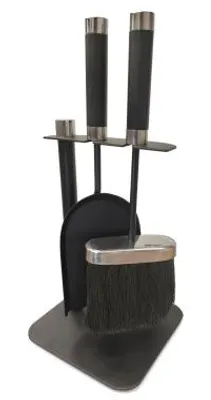 Immagine prodotto di Set camino Casaya, 3 pezzi, acciaio, nero/cromo, 948049