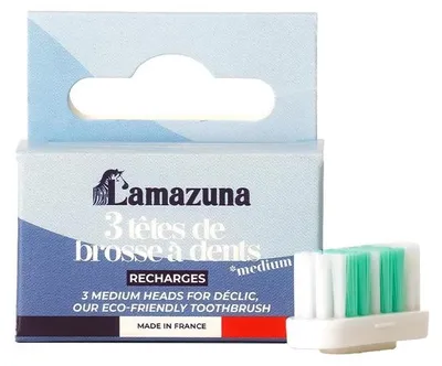 Productafbeelding van Lamazuna Set of 3 Toothbrush Heads Medium (1 stuk)