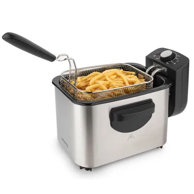 Produktbild von H.Koenig Elektro-Fritteuse DFX500 / 3 L / Edelstahl / Herausnehmbarer Korb / spülmaschinentauglich