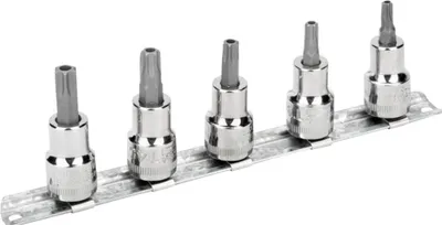 Produktbild von Bahco 3/8 Satz Schraubendreher-Einsätze, für manipulationssichere TX-Schrauben - 5-tlg., auf Klemmleiste