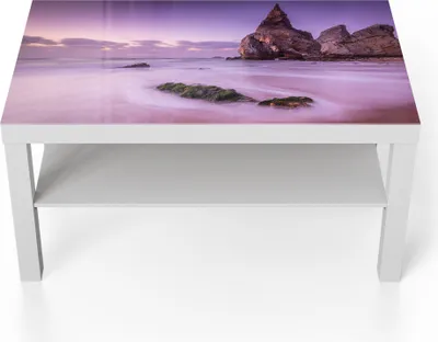 Produktbild von DEQORI Couchtisch 90x55 cm Weiß 'Dämmerungswächter' Glas Beistelltisch Glastisch modern