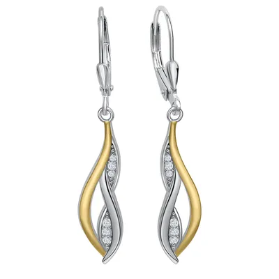 Produktbild von V Ohrhänger 925 Silber CZ weiß
