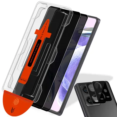 Obrázek produktu pro 2-balení Xiaomi Redmi Note 12 Pro 5G Ochranné sklo na displej Privacy & 2-balení ochrana objektivu - Tvrzené sklo | [Automatická instalace] - Bez