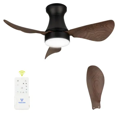 Deckenventilator mit Licht, 76 cm, leise, Fernbedienung, 6 Stufen