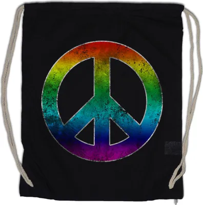 Produktbild von Urban Backwoods Rainbow Peace Symbol, Turnbeutel, Farbe: Schwarz