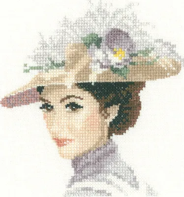 Produktbild von Heritage Kreuzstich Set Zählstoff "Rebecca (L)", Zählmuster, MERE1132-E, 12x13cm