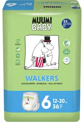 Productafbeelding van Muumi Baby Ecologische luierbroekjes maat 6 junior 12-20kg (36 stuks)