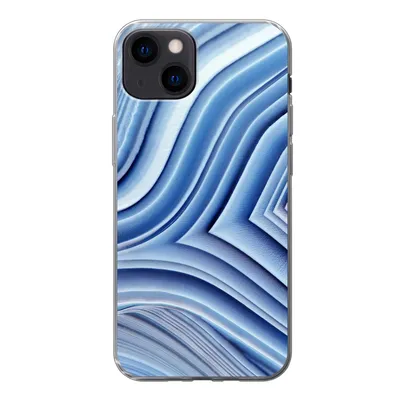 Produktbild von MuchoWow® Handyhülle Schutzhülle Hülle für iPhone 13 Natursteine - Muster - Blau Silikon Softcase Handy Hülle - Karteninhaber