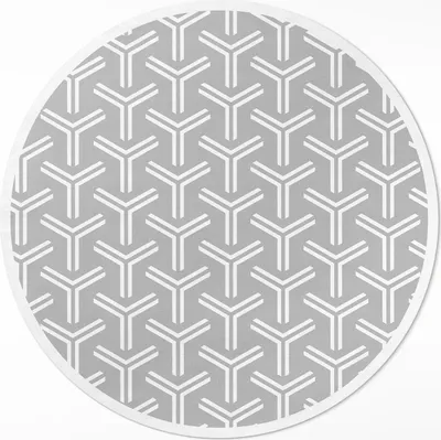 Produktbild von Regelmäßiges dekoratives Muster– Vinyl Fußmatte – Ø 140cm – Rutschfest, Pflegeleicht & Langlebig