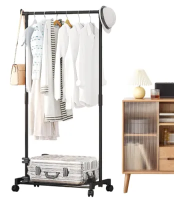 Image de Porte-vêtements double sur roulettes, idéal pour l'organisation et le rangement