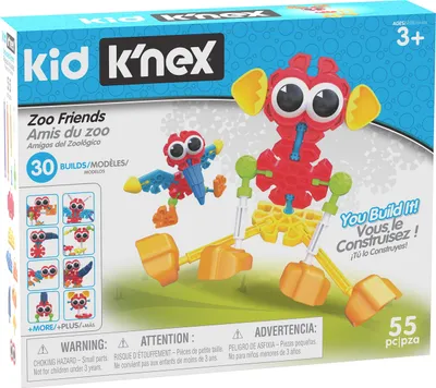 Obrázok produktu pre K'NEX 34492 - Stavebnica Zoo Friends, stavebnica Zoo Friends s 55 dielmi, stavebnica pre 30 rôznych modelov, detská stavebnica K-Nex pre deti od 3 do 5 rokov