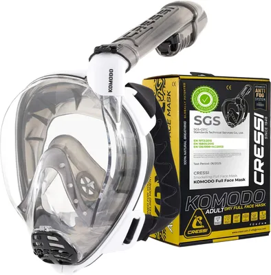 Produktbild von Cressi Komodo Schnorchelset, Schnorchelmaske, Weiß/Schwarz, M/L