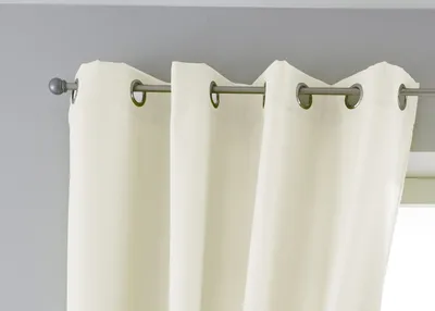 Produktbild von 2er Set Vorhänge Blickdicht Gardinen Matt Lichtdurchlässig »PALERMO« mit Ösen und Raffhalter Dekoschal HxB 225x140 cm Creme, 10000265-2