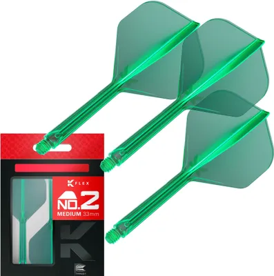 Produktbild von Target Darts K Flex Integrierte Dartflights No.2 - Medium 33mm, Grün